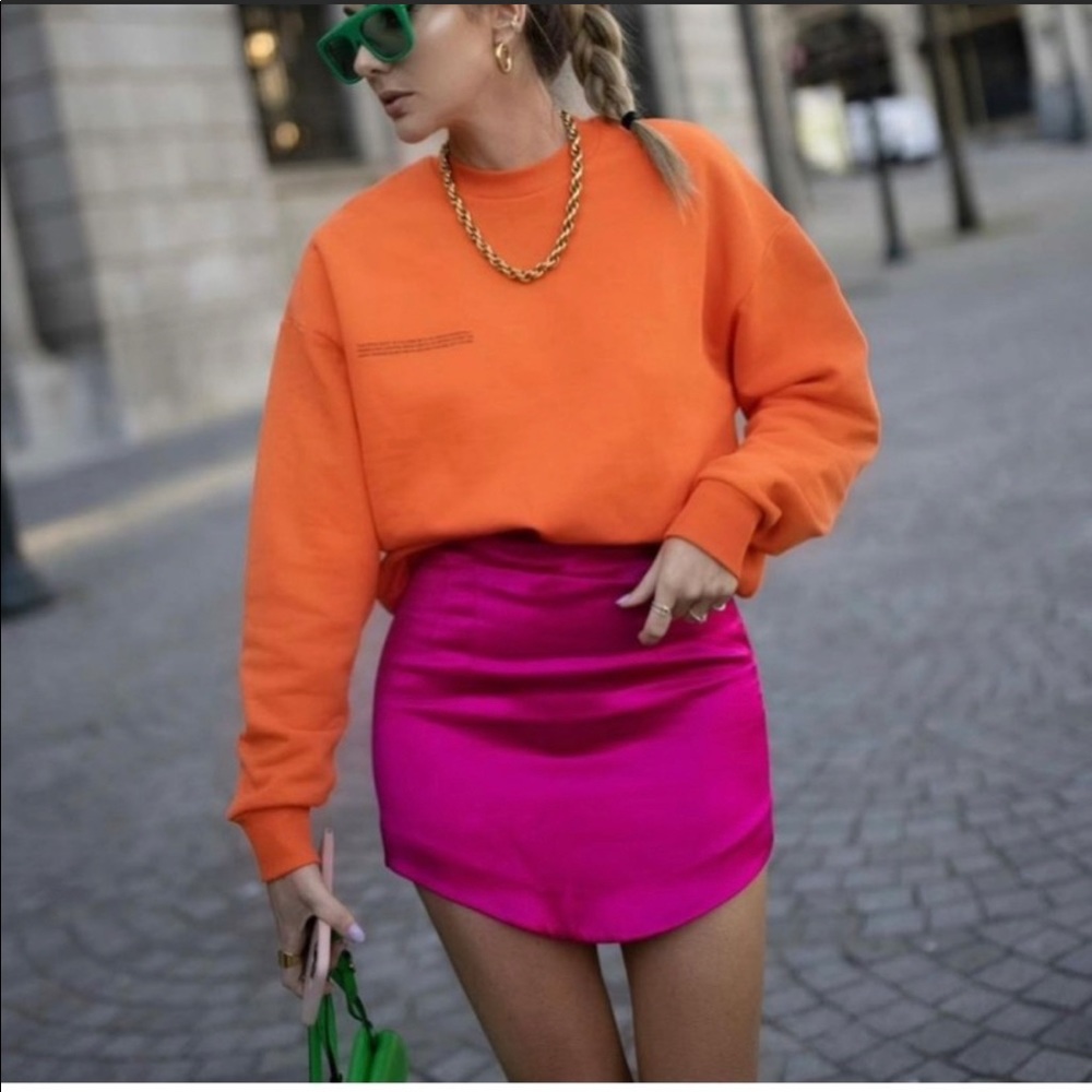 New with tag zara satin mini skirt